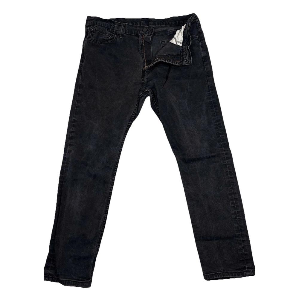 Levis 512 Jeans Mens 38x30 Black Dark Wash Slim Taper Denim Pants Zip‎ Fly